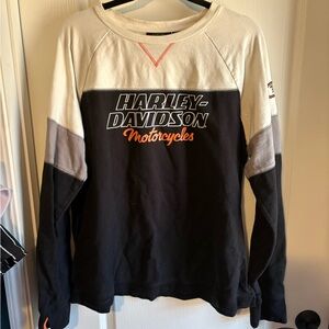 Harley-Davidson Woman’s Cream and Black Long Sleeve Tee